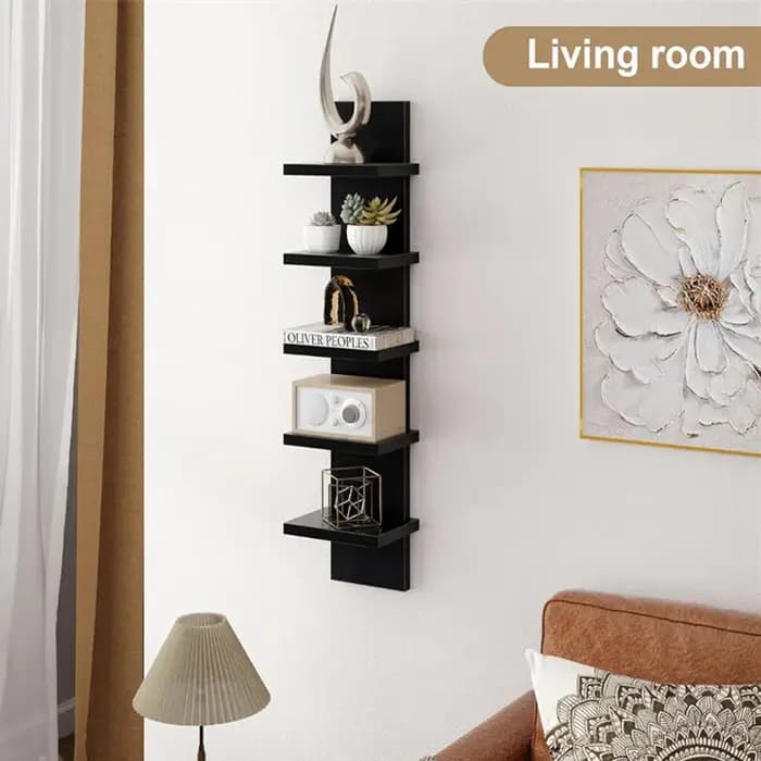 Étagère de présentation verticale à 5 niveaux pour figurines d'anime avec crochets pour bureau et mur