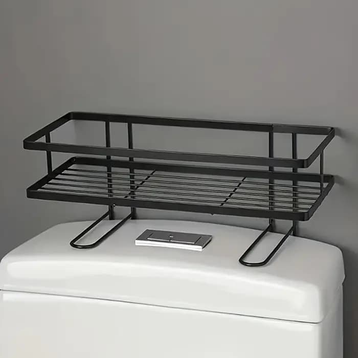 ❄ Étagère de rangement en métal pour au-dessus des toilettes | Étagère organisatrice à 2 niveaux p