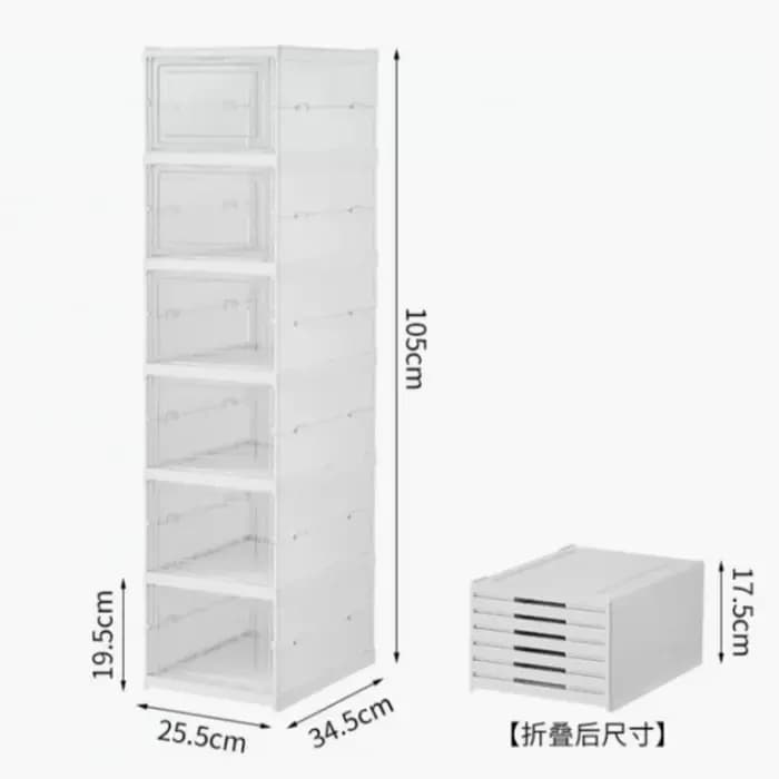 Meuble à chaussures pliable, boîte de rangement en plastique pour la maison, anti-poussière et sans