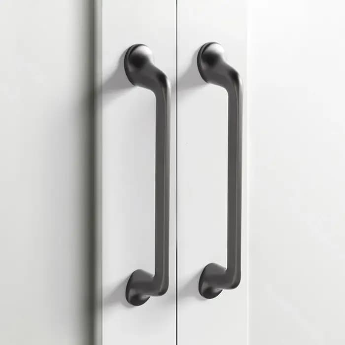Poignées de meuble de luxe en métal gris anthracite, modernes et minimalistes, pour tiroirs et portes de placard, quincaillerie de mobilier 96/128/192mm