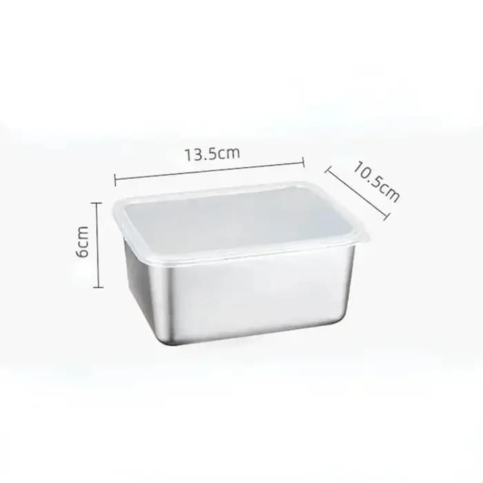 Boîte de rangement pour réfrigérateur en acier inoxydable de qualité alimentaire, conteneur d'ingréd