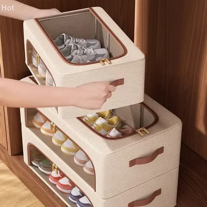 Organisateur de rangement de chaussures sous le lit
