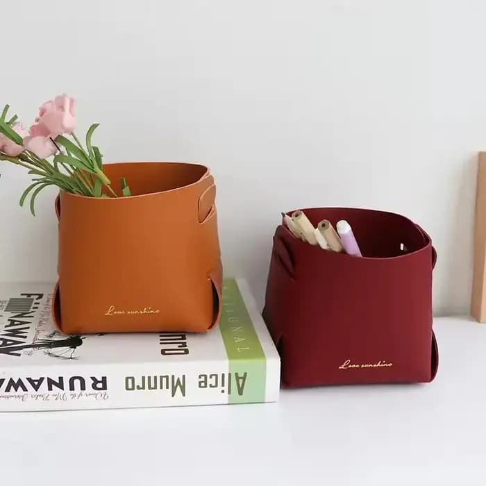 Boîte de rangement créative en cuir PU