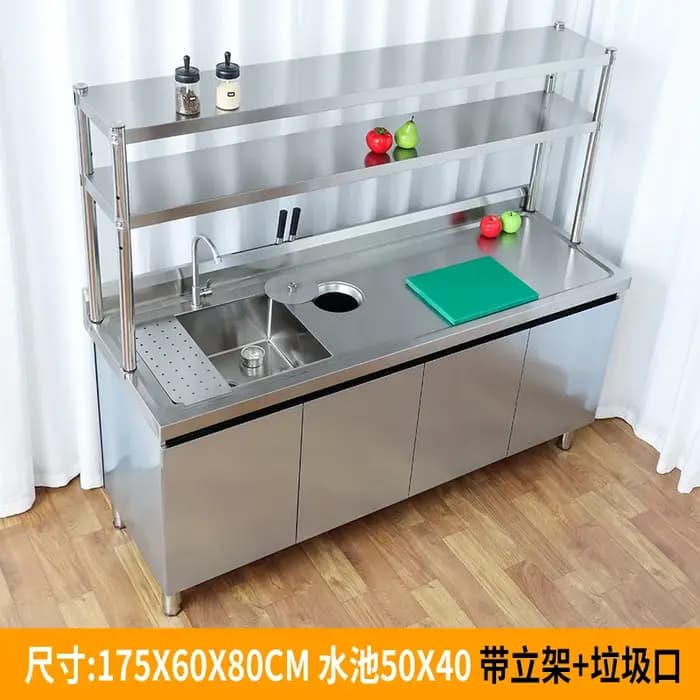 Armoire d'évier nordique en acier inoxydable