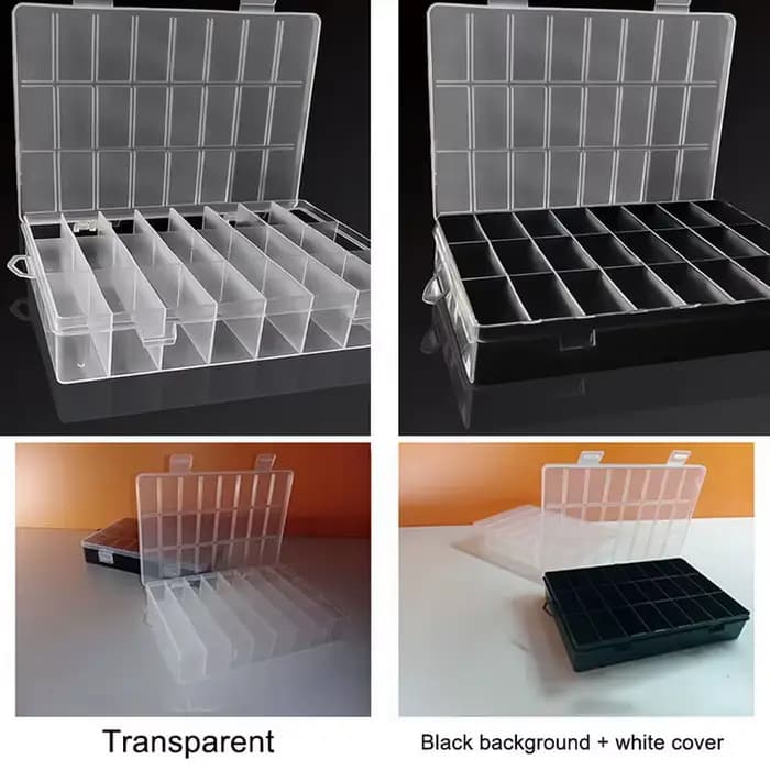 Boîte de rangement en plastique à 24 grilles
