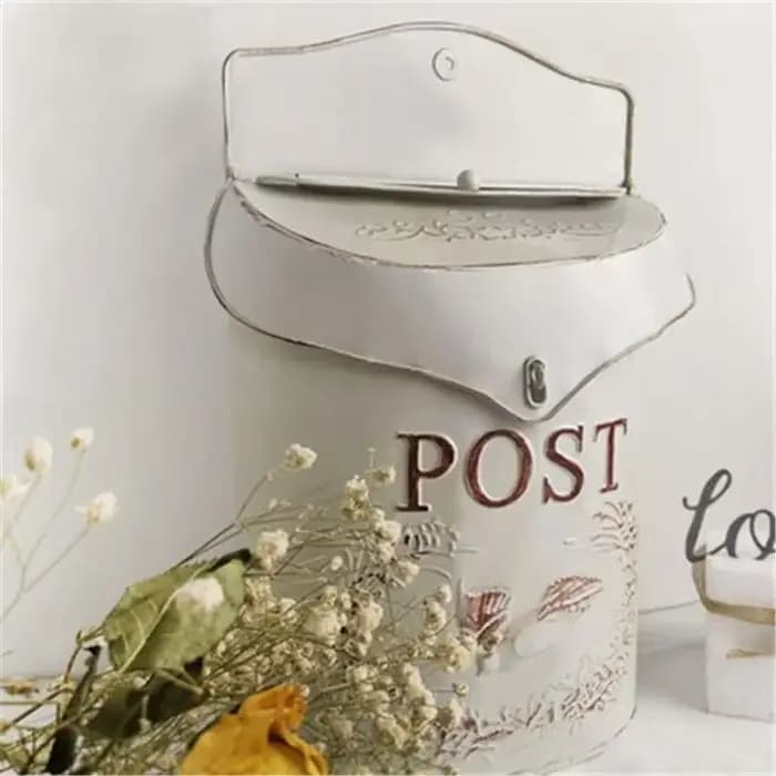 Boîte aux lettres murale en fer forgé en métal de Style européen