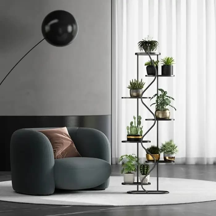 Étagère Flottante Dorée Européenne pour Plantes et Fleurs