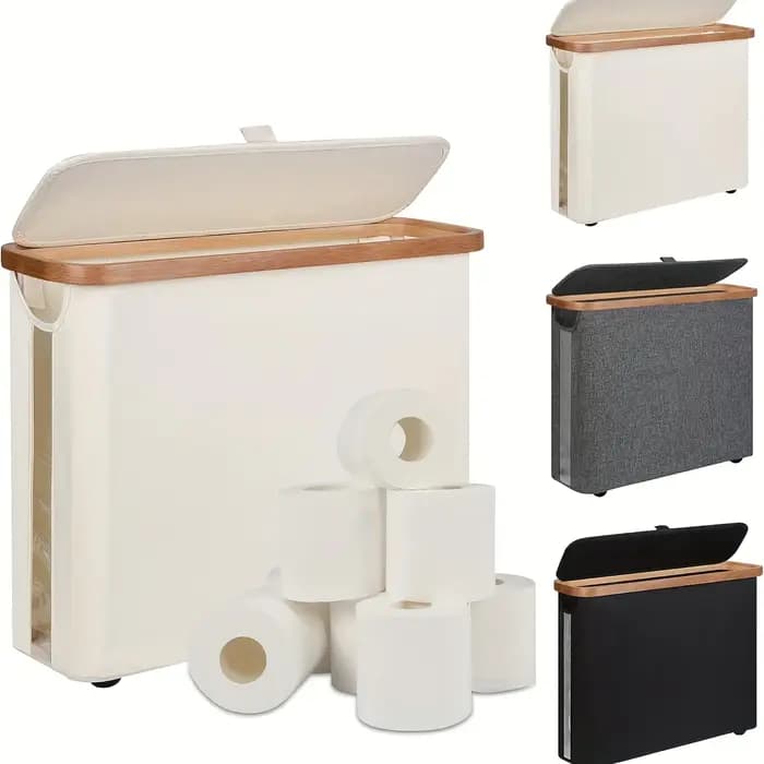 Panier de rangement pour papier toilette avec couvercle