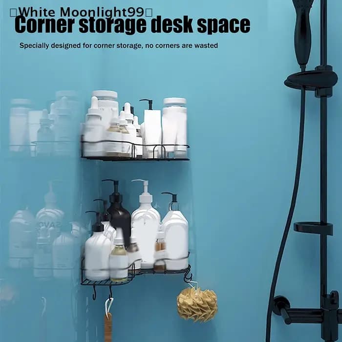 maveraWhite étagère triangulaire de salle de bain aucun perçage requis support de rangement de cuisine mural