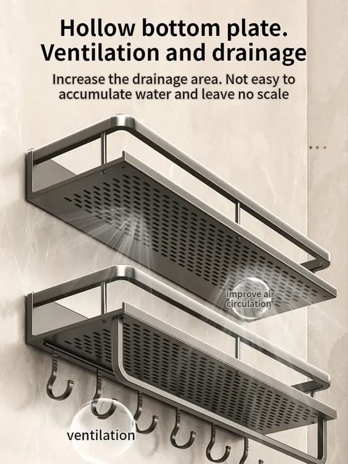 Étagère murale en aluminium pour salle de bain