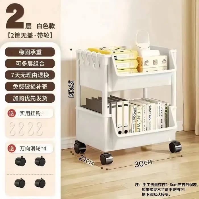 Chariot de rangement mobile multi-niveaux avec roulettes pour la maison, la cuisine, la chambre et l