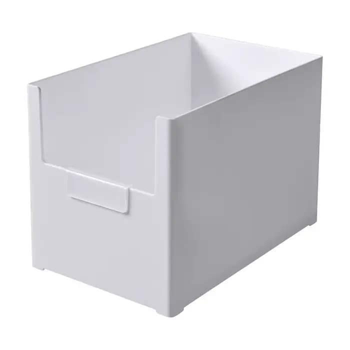 Boîte de rangement en plastique à ouverture frontale