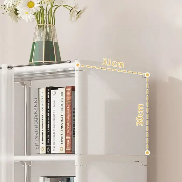 Armoire simple en tissu, grande capacité, étagère de rangement polyvalente, forte capacité de charge, bibliothèque anti-poussière