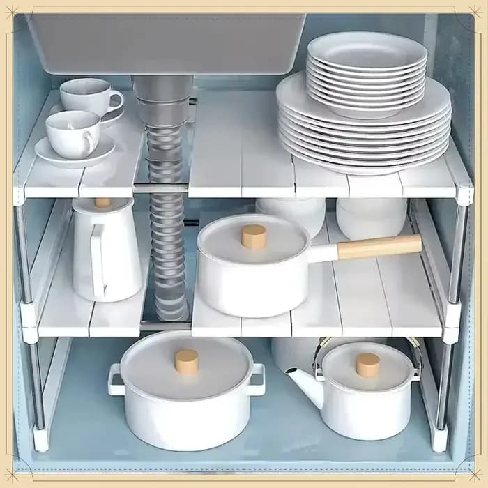 Étagère de rangement télescopique empilable multifonctionnelle