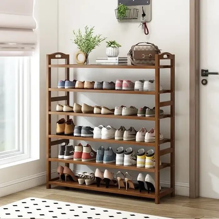 Organiseur de chaussures en bois à 4-8 niveaux