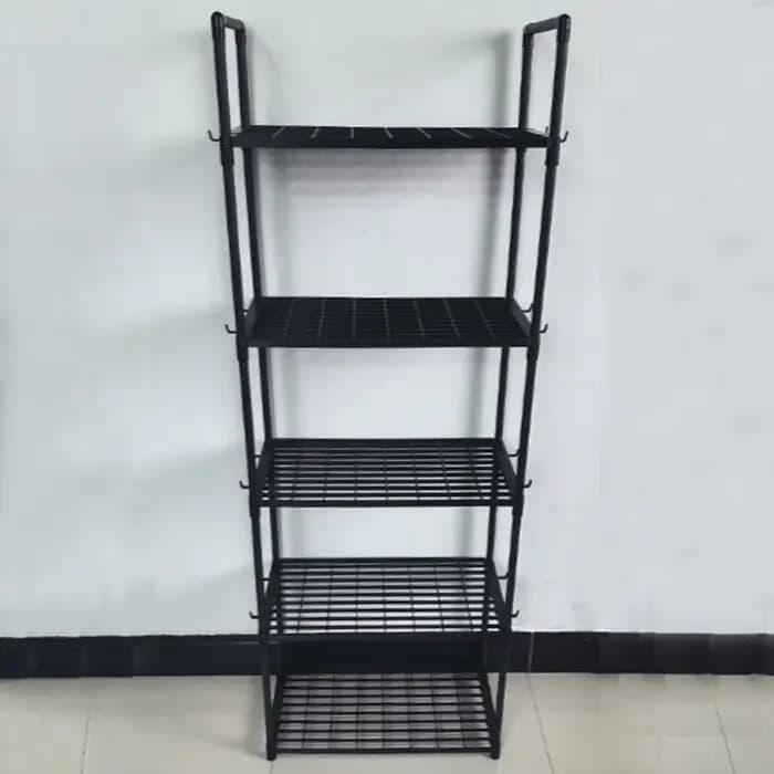 Étagère de rangement métallique à 5 niveaux avec étagères réglables