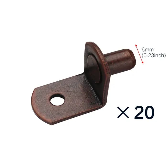 Kit de chevilles de Support d'étagère en L en acier plaqué Bronze rouge, 20/40 pièces, 1/4 "(6mm), a