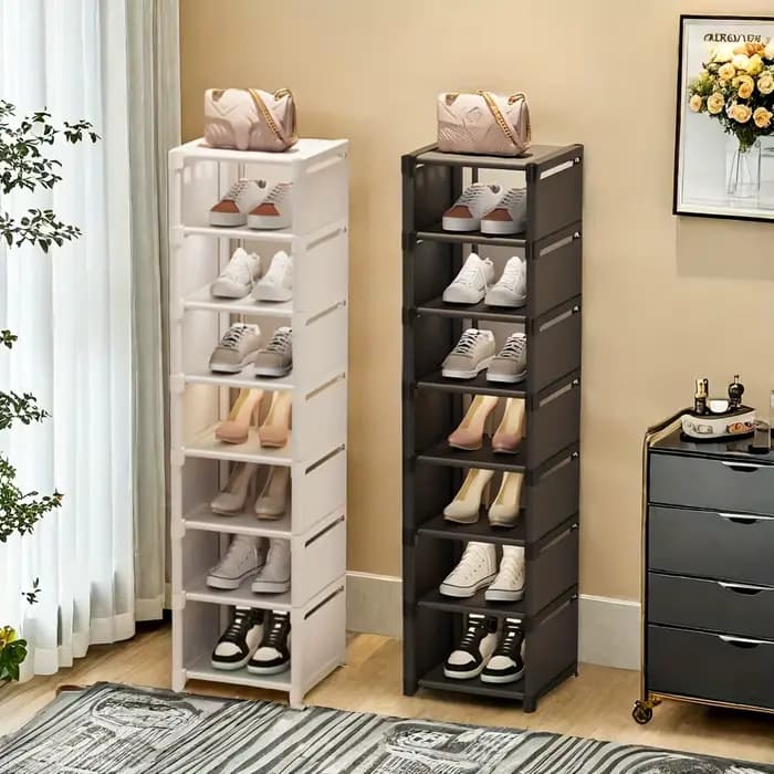 Étagère à chaussures à cadre métallique