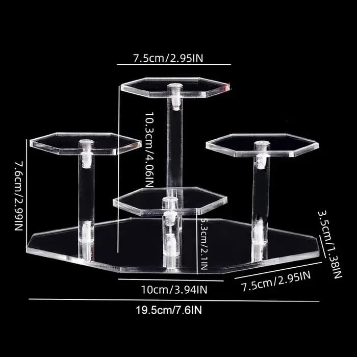 Présentoir Transparent amovible en acrylique à 4 niveaux, présentoir de figurines en argile pour pou