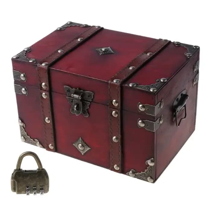 Boîte d'accessoires vintage créative avec serrure à documents en bronze, style européen rétro, conce