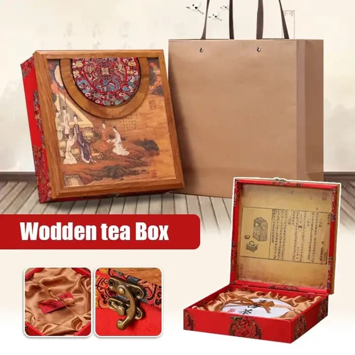 Boîte à thé Vintage en bois Pu'er
