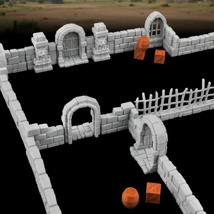 Ensemble de miniatures de terrain en pierre pour donjons RPG