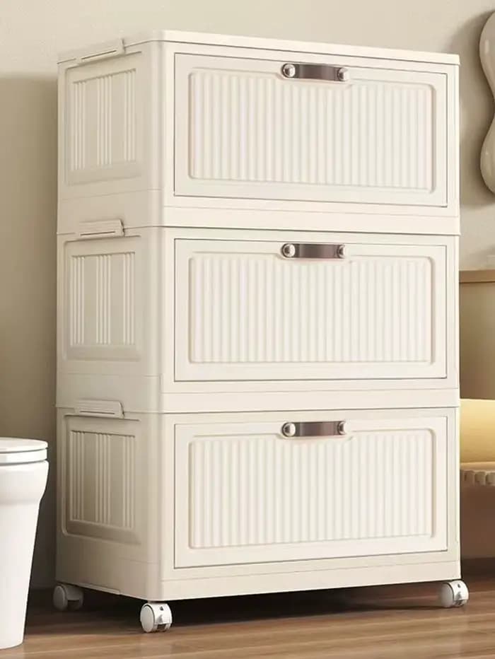 Armoire de rangement pliable à espace rabattable