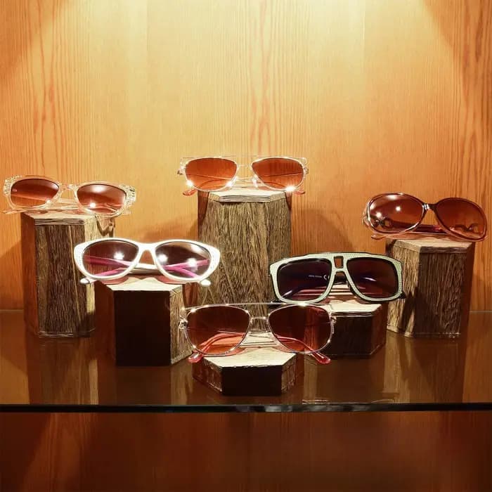 Étagère hexagonale en bois à 6 compartiments