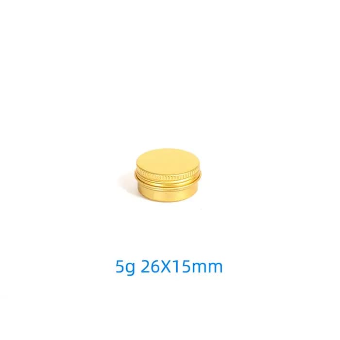 Boîte en aluminium dorée de 5g à 60g, pot à crème, boîte métallique, pot cosmétique DIY rechargeable