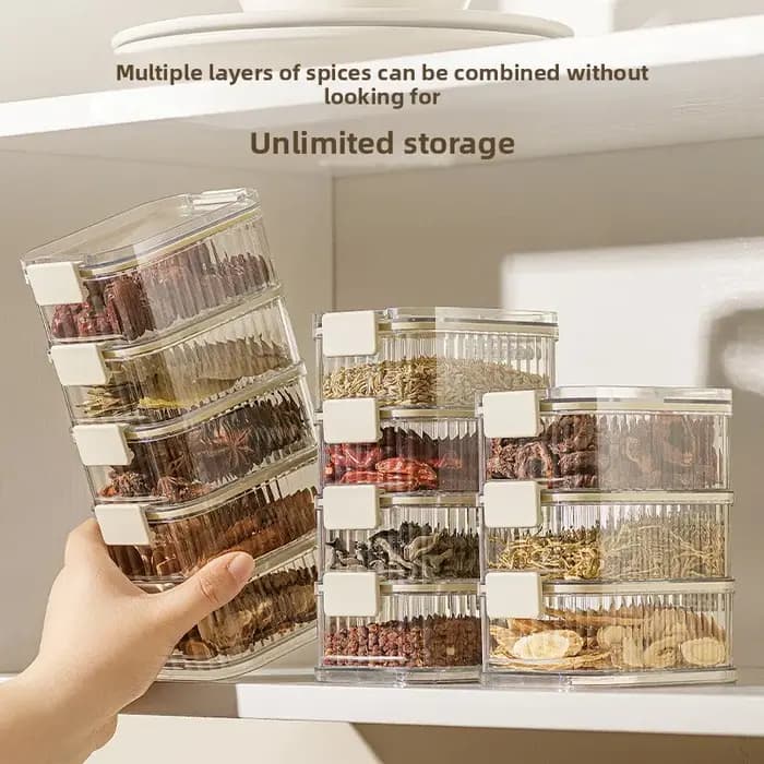 Boîtes de rangement de cuisine transparentes empilables