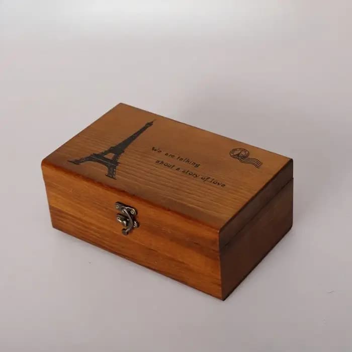 Boîte à couture en bois avec couvercle, organisateur artisanal multi-compartiments, rangement à domi