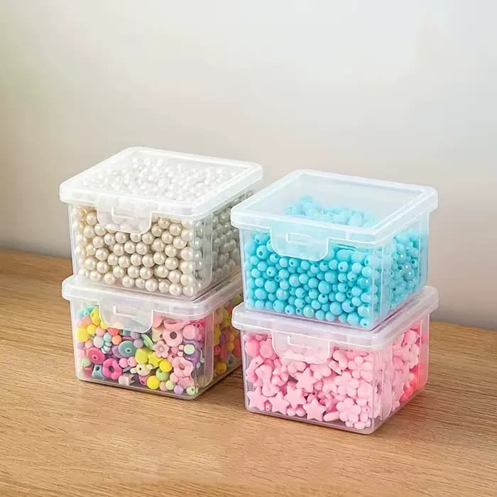Boîte de rangement en plastique transparente de grande capacité