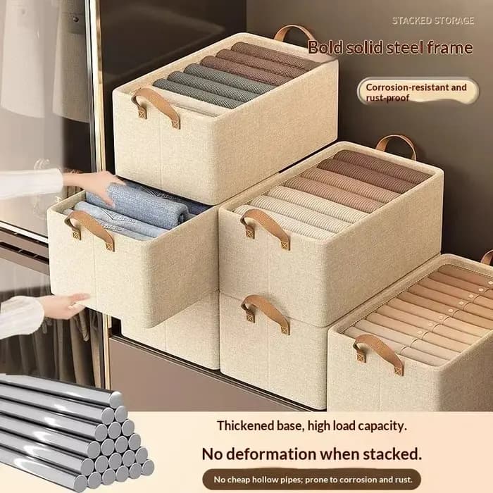Boîte de rangement pliable en tissu pour la maison