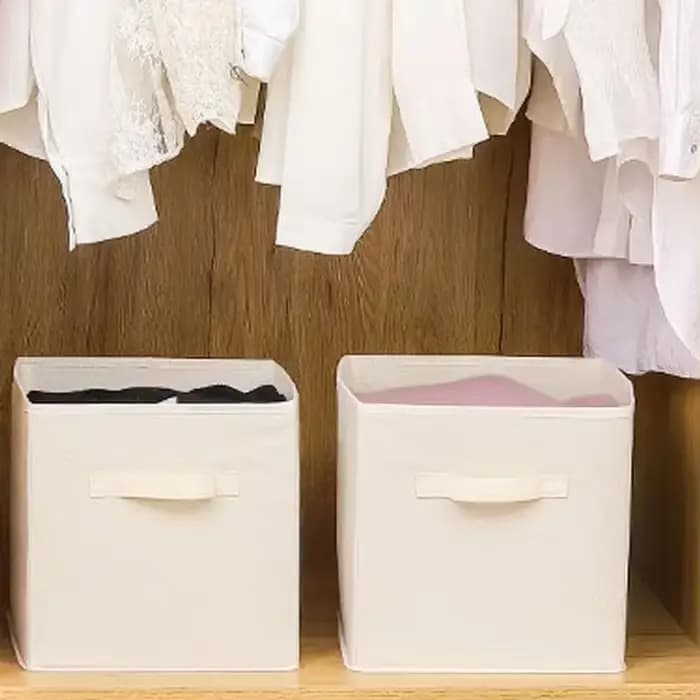 Boîte de rangement pliable en tissu non tissé Cube