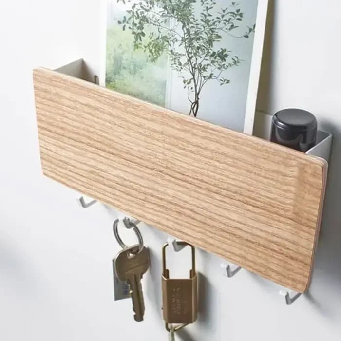 Boîte de Rangement Murale Décorative en Bois, Novel T1