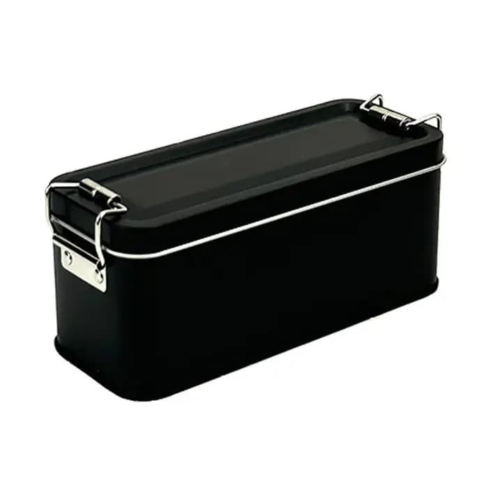 Boîte en fer blanc de haute qualité avec couvercle, forme rectangulaire avec boucle, boîte en fer re