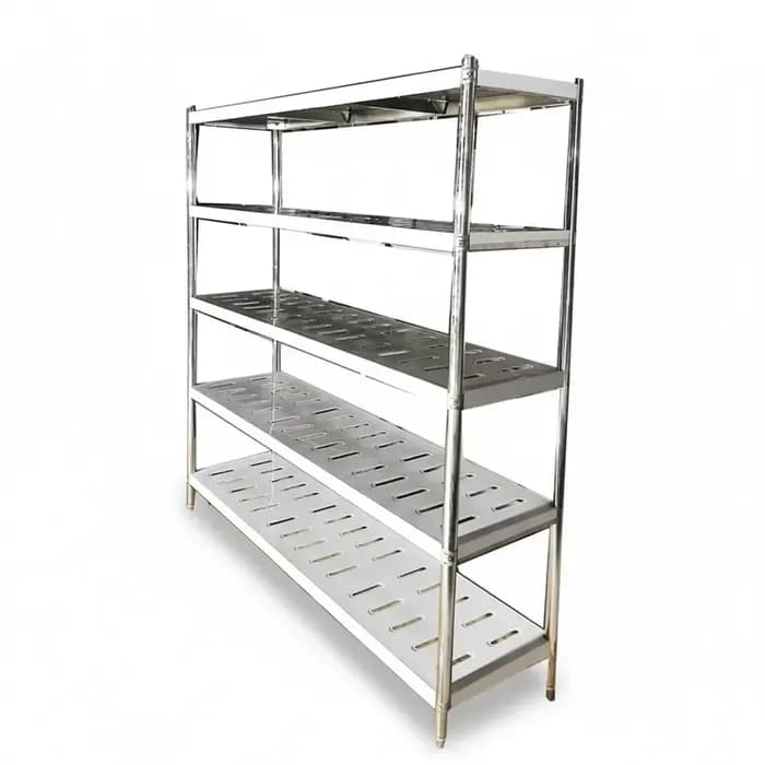 Étagères en acier inoxydable, 1800x500x1550mm SUS304, étagère de rangement à 4 niveaux, étagère en f