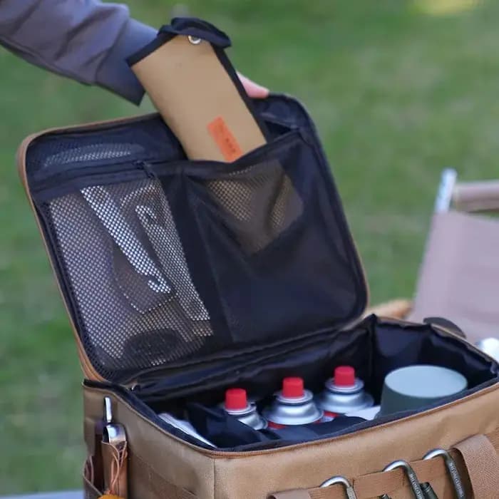 Boîte de rangement pliable d'extérieur, boîte de rangement pour pique-nique et camping, vaisselle, ustensiles de cuisine, sac de rangement tactique d'extérieur, grande capacité