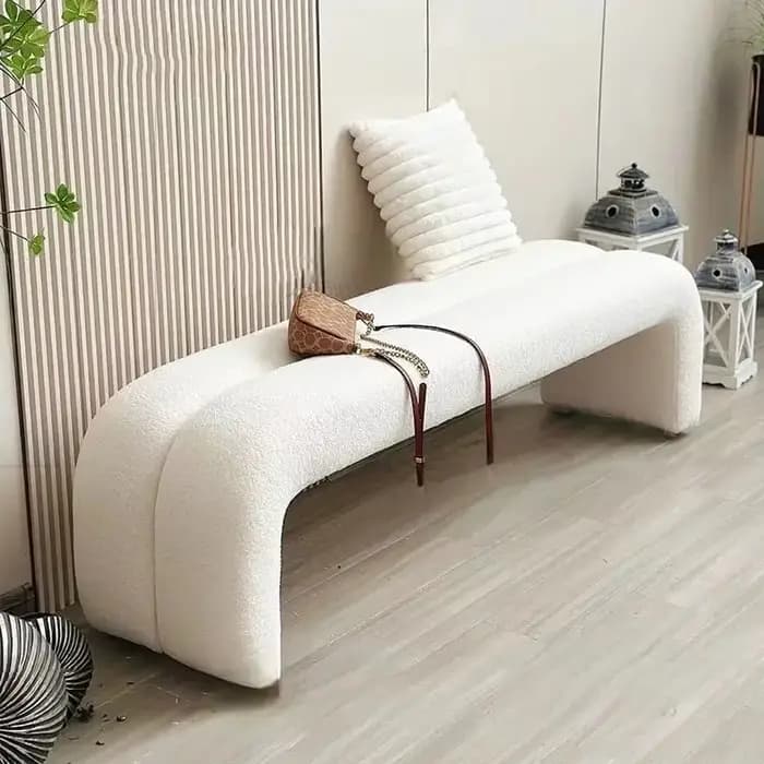 Banc long de luxe léger pour entrée, repose-pieds, banc de bout de lit simple pour chambre, tabouret