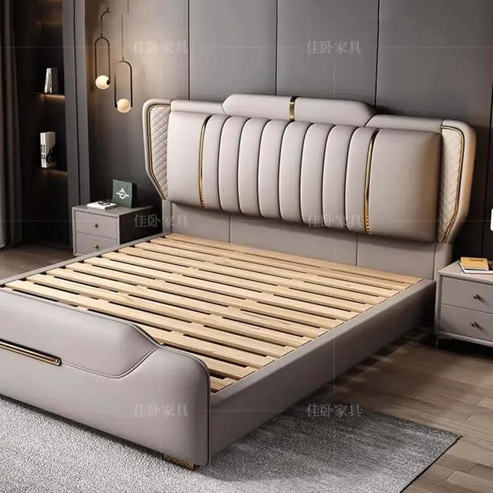 Lit De rangement esthétique chambre à coucher Support De jambe en métal têtes De lit King Size cadres De lit Double Camas De dortoir meubles De maison