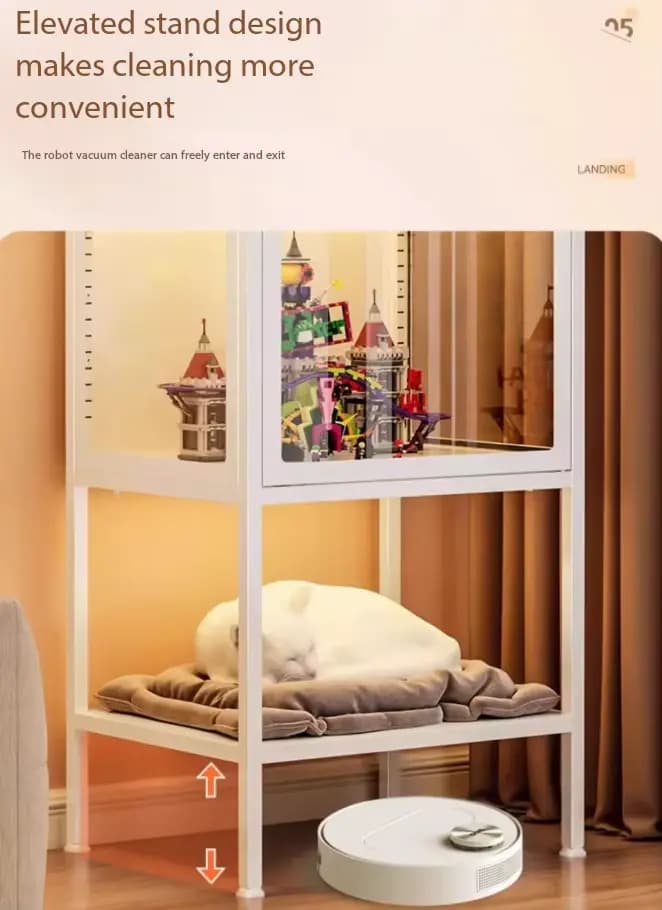 Vitrine pour figurines d'action, armoire de rangement en acier et verre, armoire en fer anti-poussière, vitrine moderne, armoire de rangement pour jouets