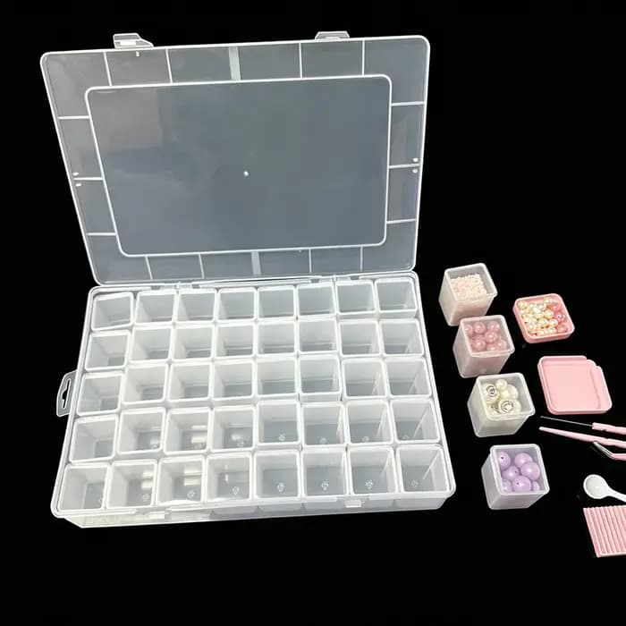 Ensemble de 20/40 boîtes de rangement transparentes en plastique grande capacité - utilisées pour ranger les perles