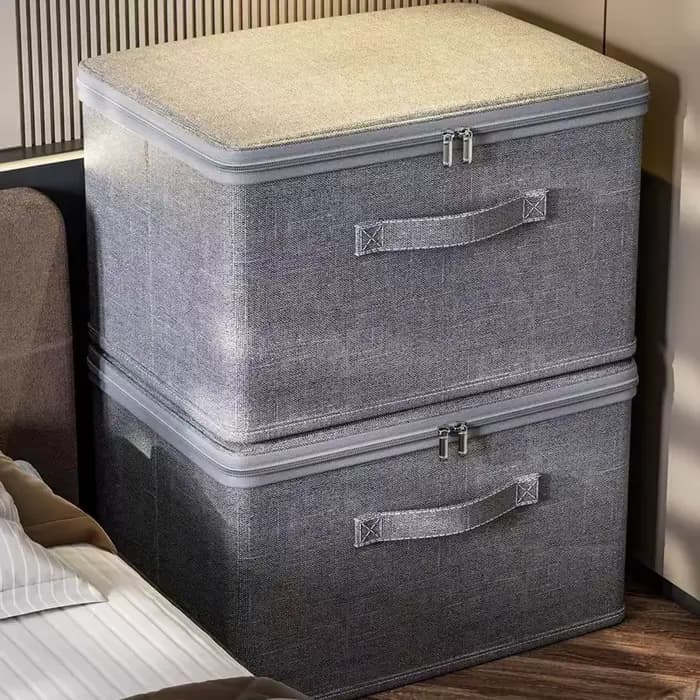 Boîte de rangement pliable en tissu surdimensionnée avec couvercle
