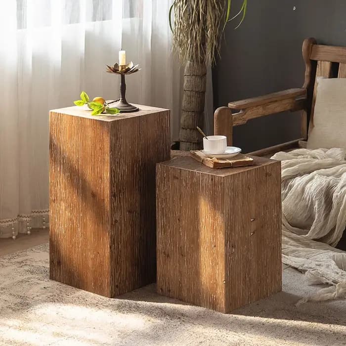 Table basse en bois, Table d'appoint de rangement Vintage