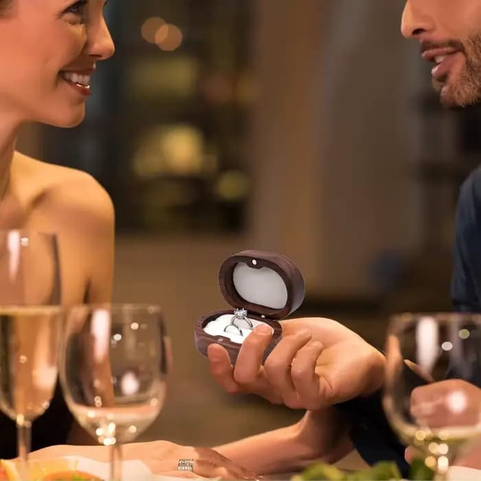 Proposition fiançailles jour de mariage bagues boîte en bois Simple porte-anneau