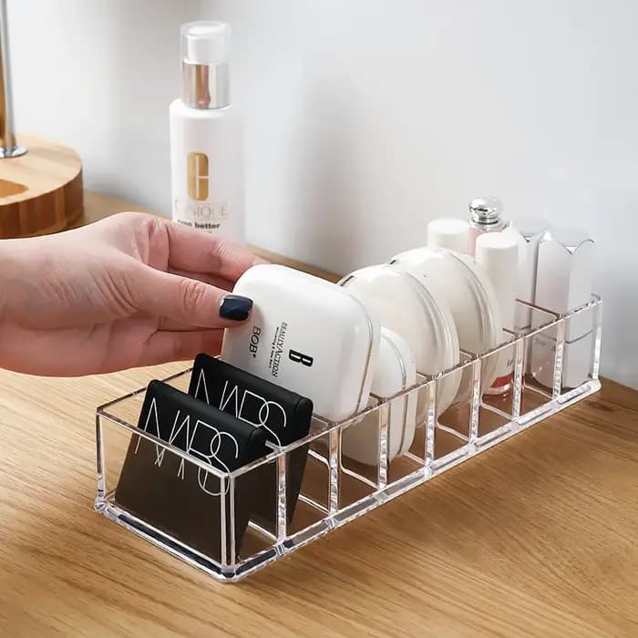 Boîte de rangement transparente en acrylique pour cosmétiques, porte-maquillage, organisateur de maq