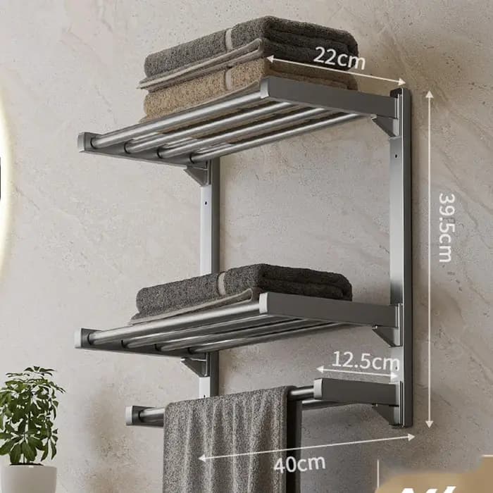 Porte-serviettes mural pliable pour salle de bain