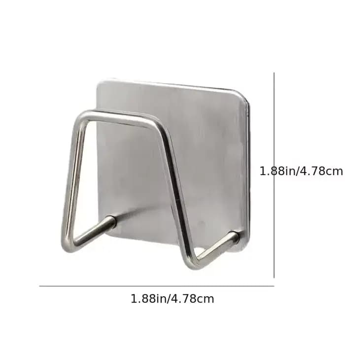 Support d'éponge pour évier de cuisine en acier inoxydable argenté, avec drain d'eau intégré, pour t