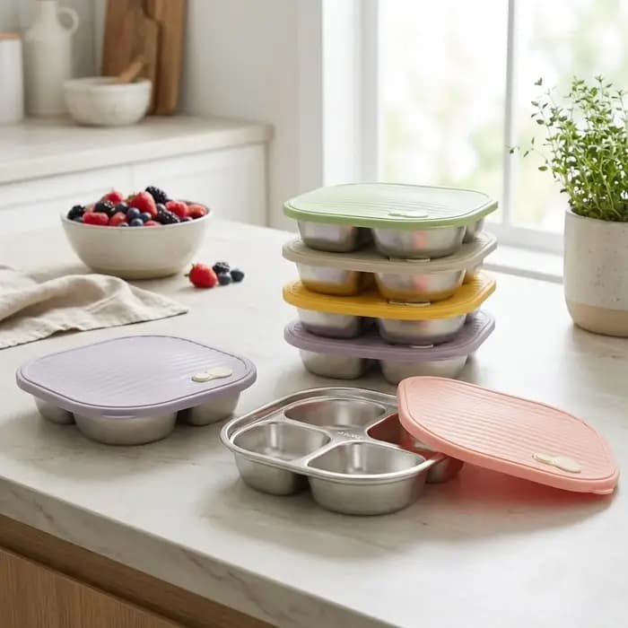 Boîte à bento en acier inoxydable 304 compatible micro-ondes