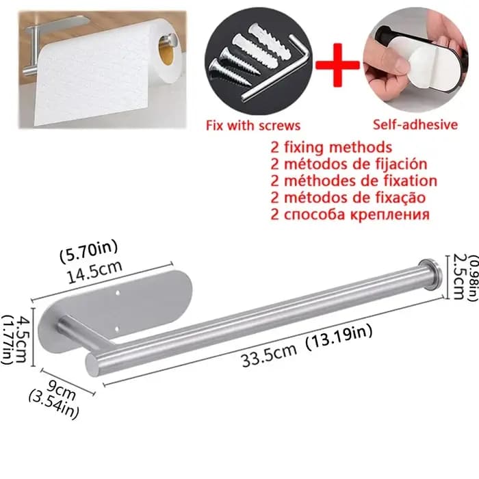 Porte-serviettes en papier de cuisine, cintre adhésif pour mouchoirs, distributeur de rouleaux de pa